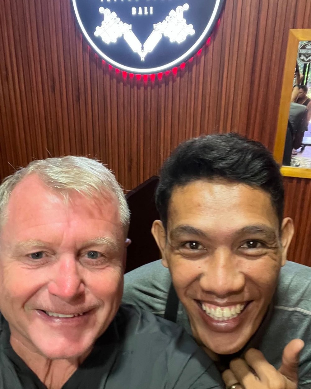 Yogi Bear’s Bali with a guest at a tattoo studio